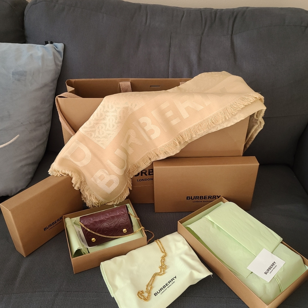 Burberry Scarf and Burberry Wallet Purse w/ chain